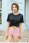 Short Sleeve Tie Front T-shirt